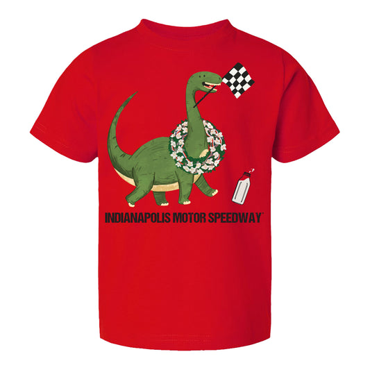 Toddler Indianapolis Motor Speedway Dino T-shirt in Red - Front View