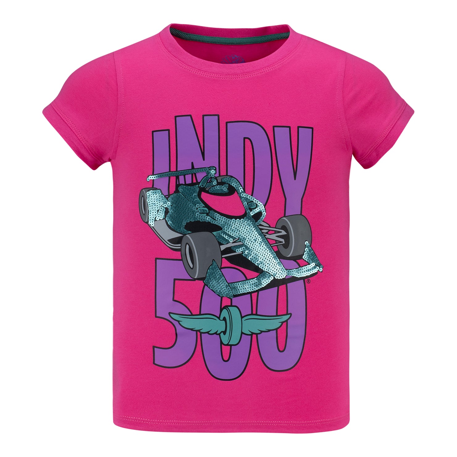 Girls Indy 500 Glam Sequin Shirt - front view