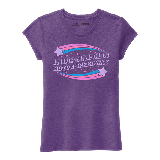 Indianapolis Motor Speedway Rainbow Stars Girls T-Shirt - front view