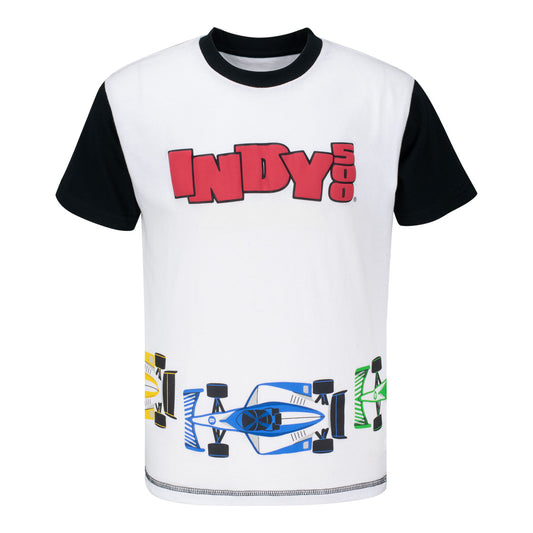 Indianapolis 500 Pole Position Youth Shirt in White - Front View