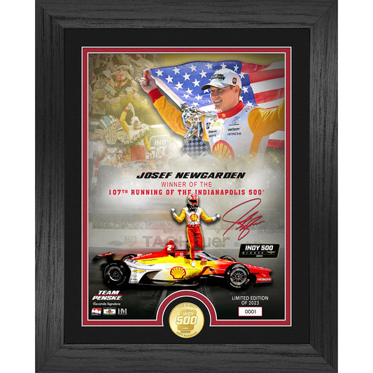 2023 Indianapolis 500 Winner Josef Newgarden Framed Piece