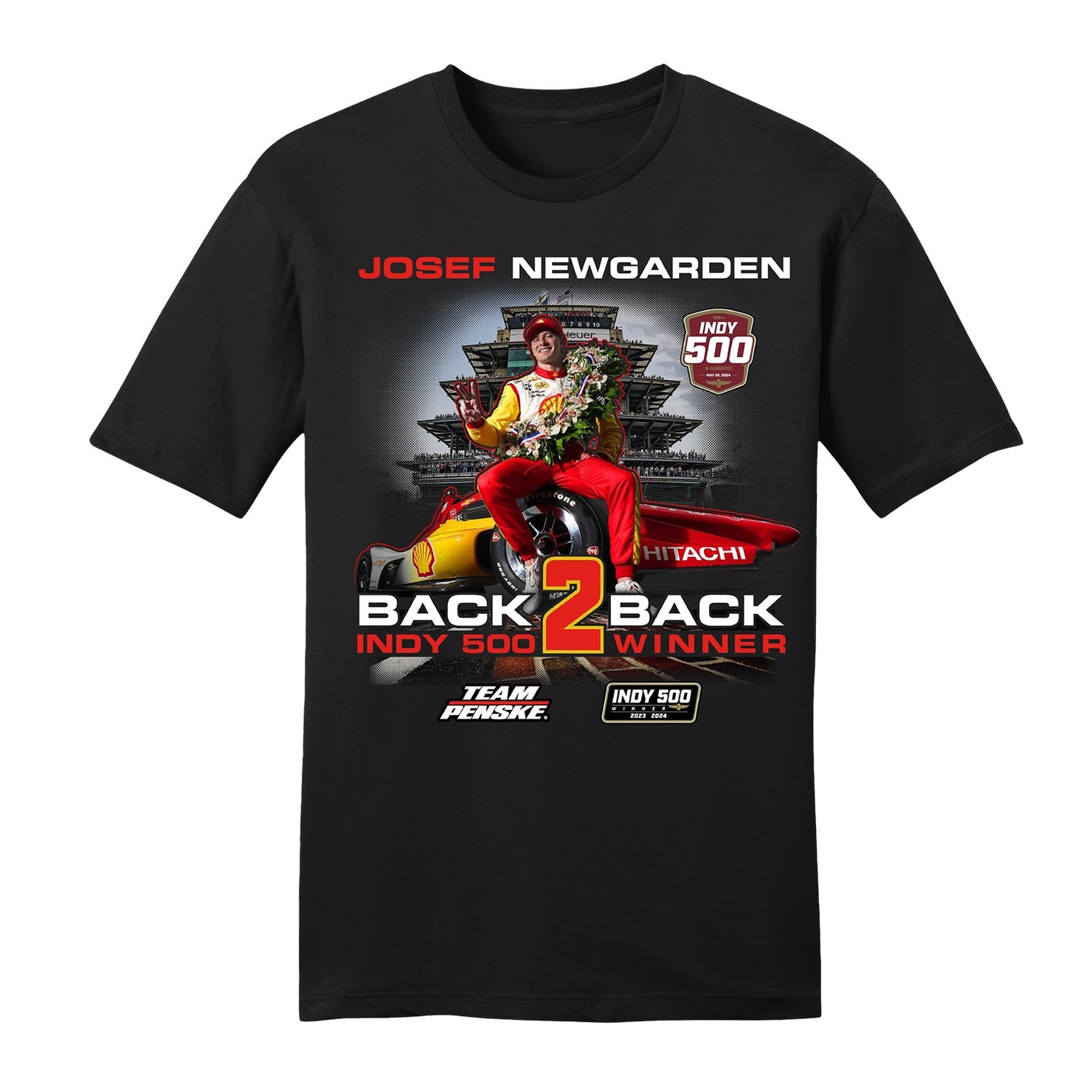 2024 Indianapolis 500 Winner Josef Newgarden T-Shirt - front view