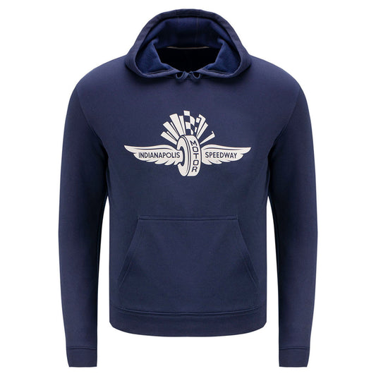 Wing Wheel and Flag Michael Strahan Hooded Sweatshirt in Blue - Front View