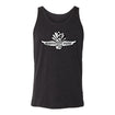 Wing Wheel Flag Tank Top in Black - Front View