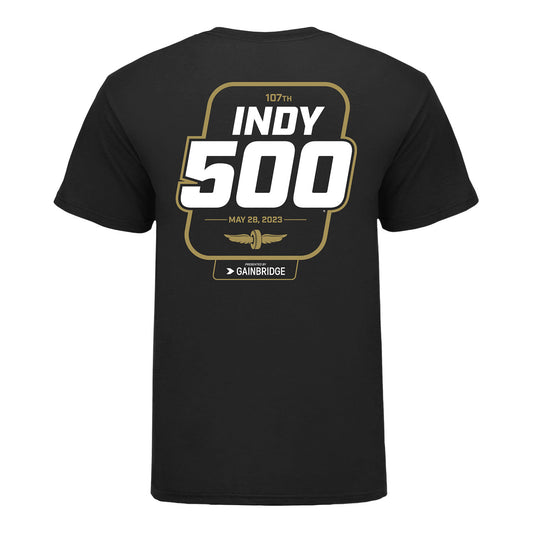 2023 Indianapolis 500 Event T-Shirt in Black - Back View