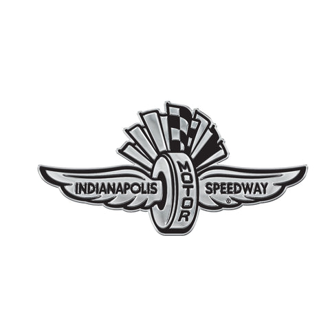 Wing Wheel Flag Chrome Metal Auto Emblem
