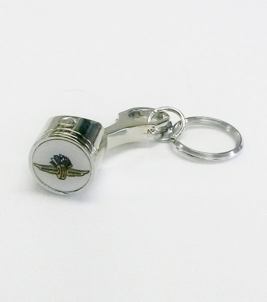 Wing Wheel Flag Piston Keychain - Front View