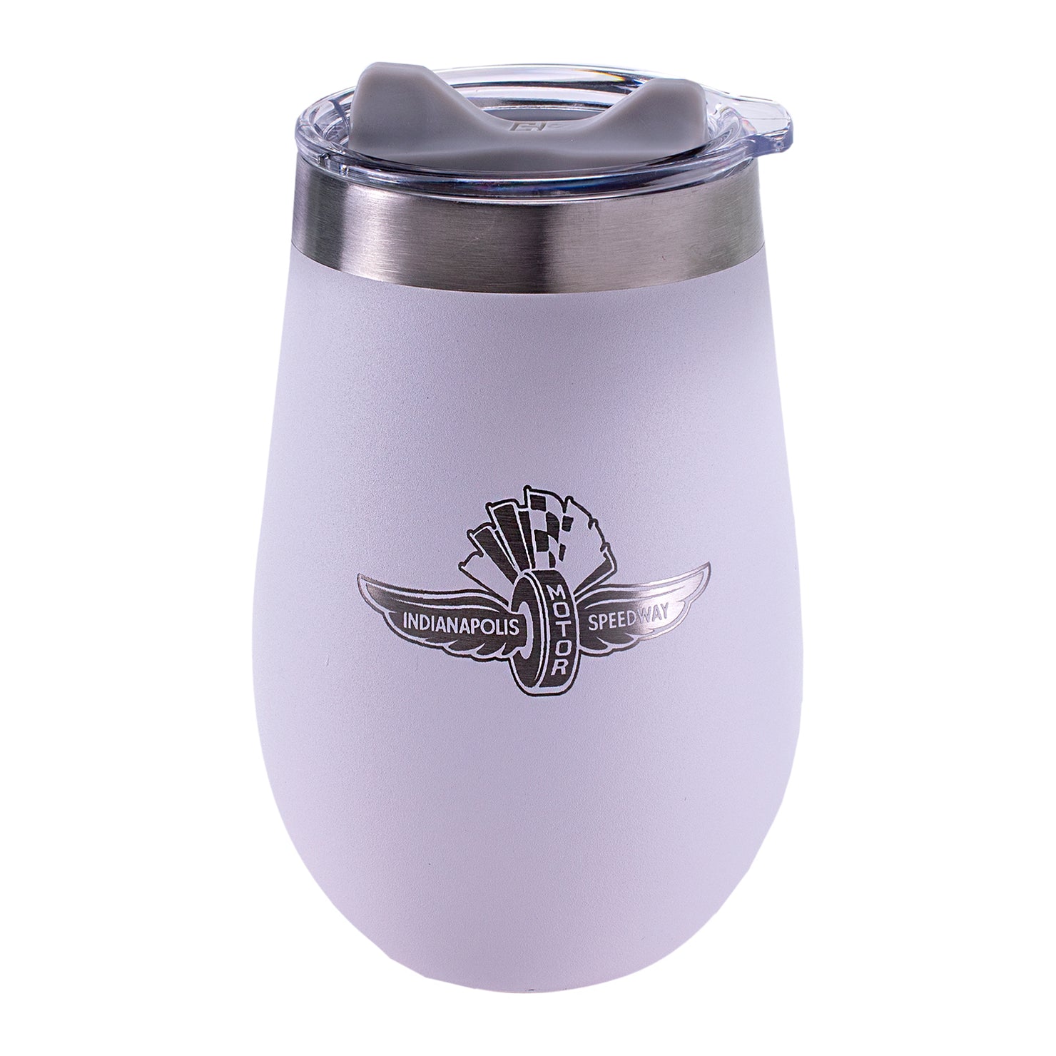 Brickyard Crossing Wine Tumbler 12oz in white, back view