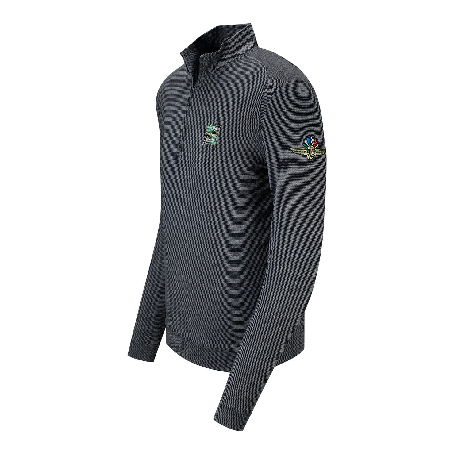 Brickyard Crossing Johnnie O 1/4 Zip Pullover in grey, side view