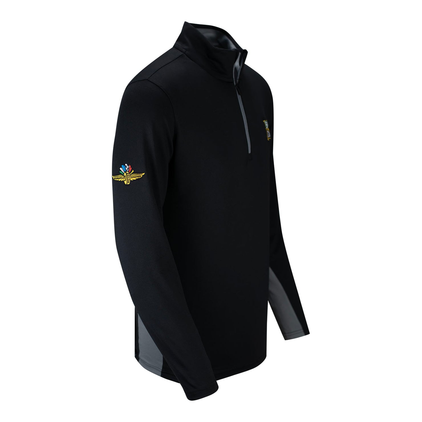 Brickyard Crossing Puma 1/4 Zip Pullover in black, side view