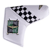 Brickyard Crossing PRG Putter Headcover in white, front view