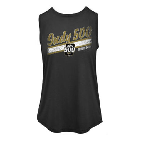 2023 Indianapolis 500 Black Tank Top in black, front view