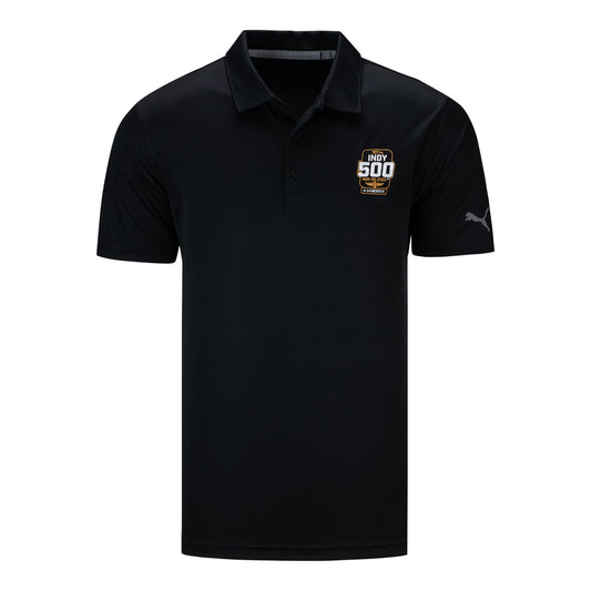 2023 Indianapolis 500 PUMA Gamer Polo in black, front view
