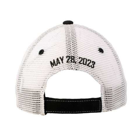 2023 Indianapolis 500 Distressed Mesh Hat in Black, Gold & White - Back View