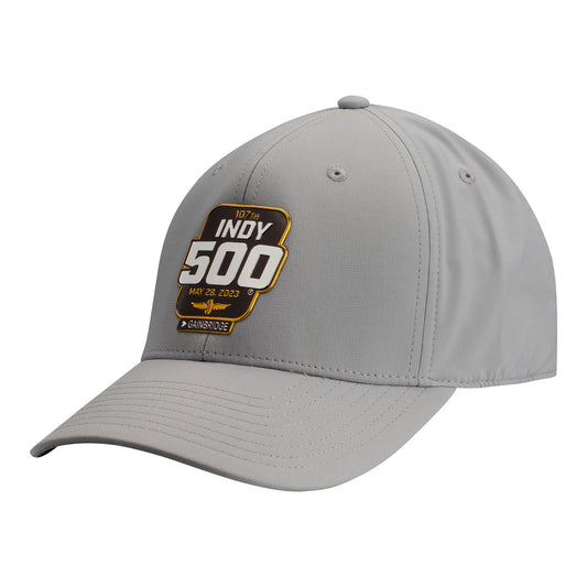 2023 Indianapolis 500 Chrome Hat L/XL in grey, front view