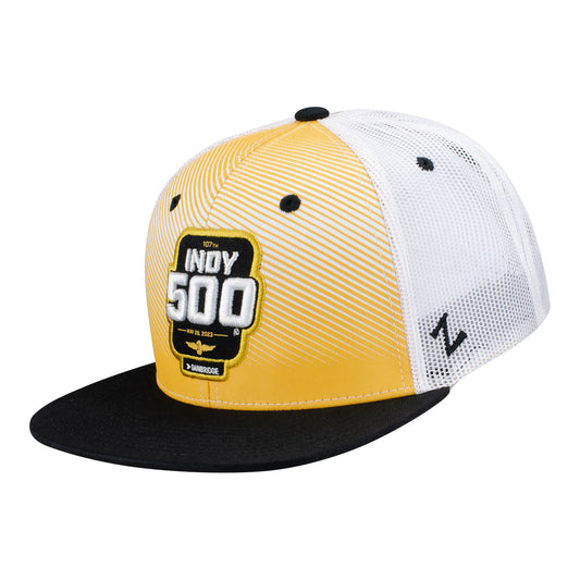 2023 Indianapolis 500 Flare 3D Hat in white, gold and black - front view