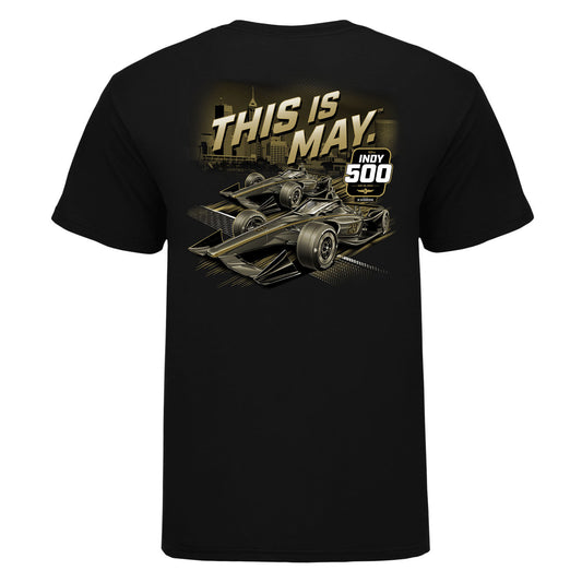 2023 Indianapolis 500 Ghost Car T-Shirt in Black - Back View