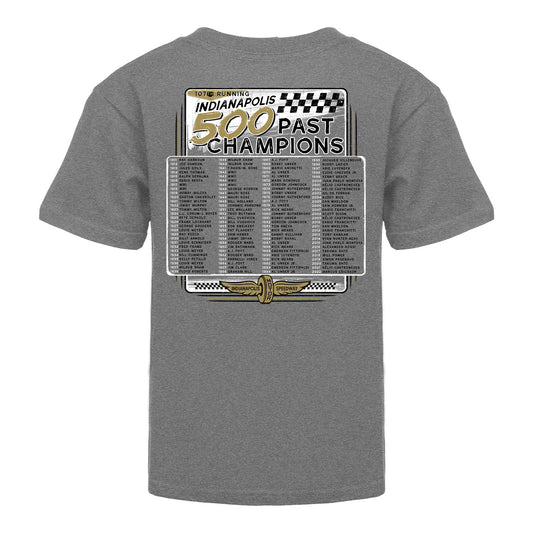 2023 Indianapolis 500 Youth Past Champions in grey, back view