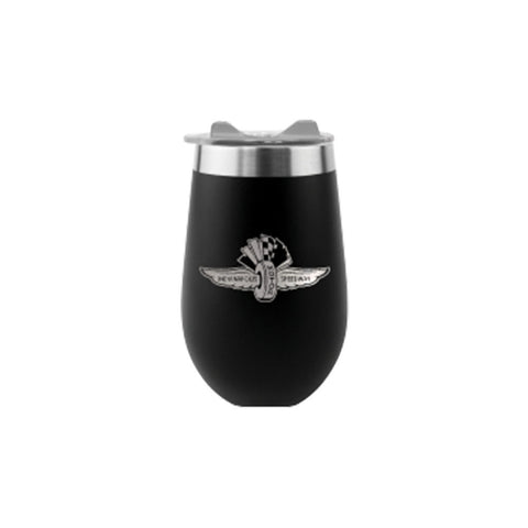 WWF Stemless Wine Tumbler 12oz in Black- Front View