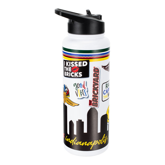 Wing Wheel Flag Native 34oz Water Bottle in multicolor