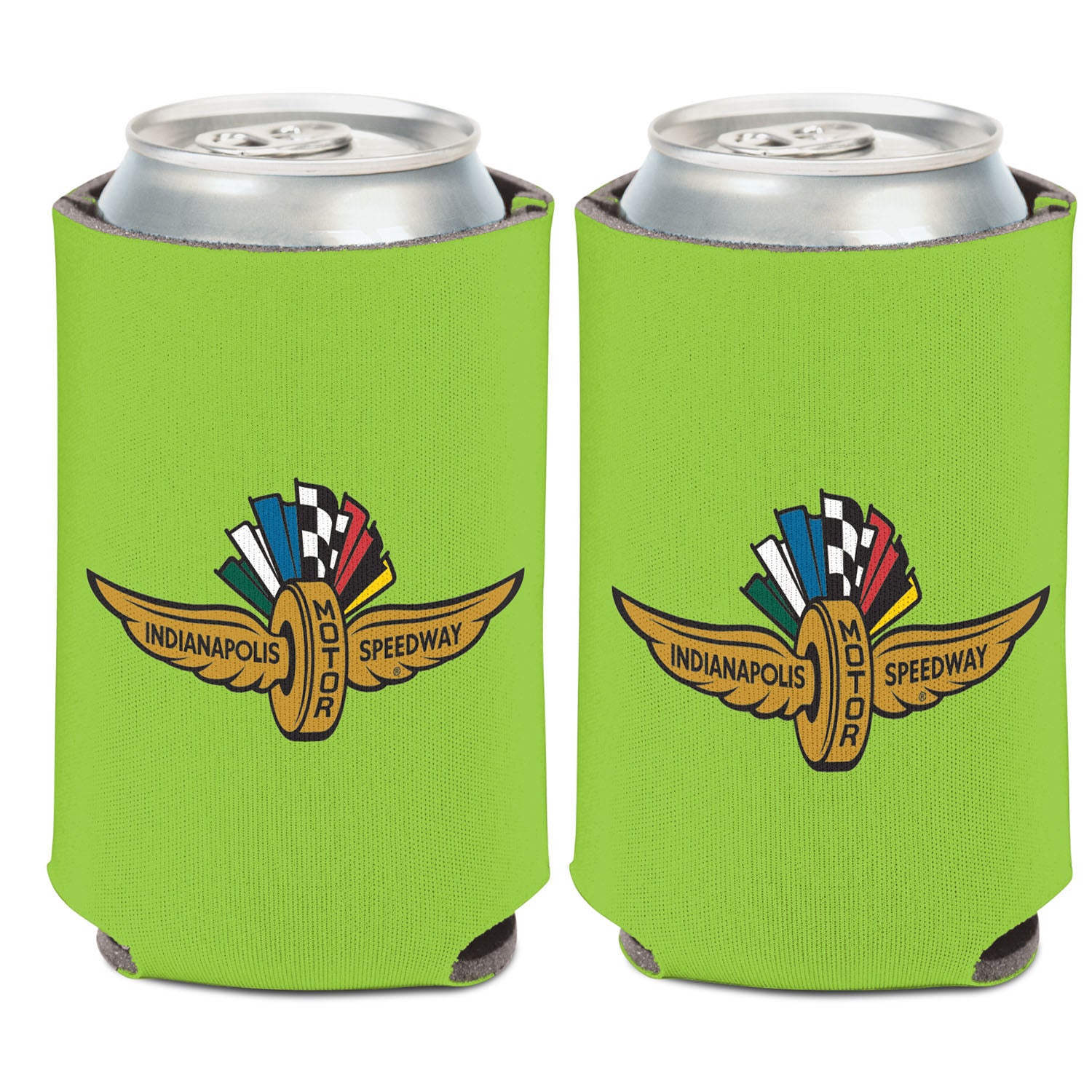 Wing Wheel Flag Slim Checkered Can Cooler