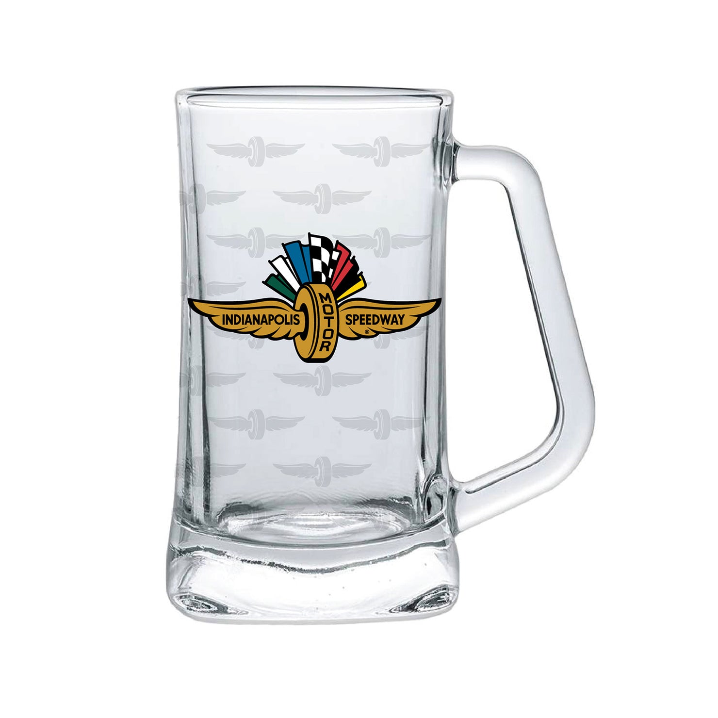 Wing Wheel Flag Tankard Beer Glass 15oz. in multicolor - front view