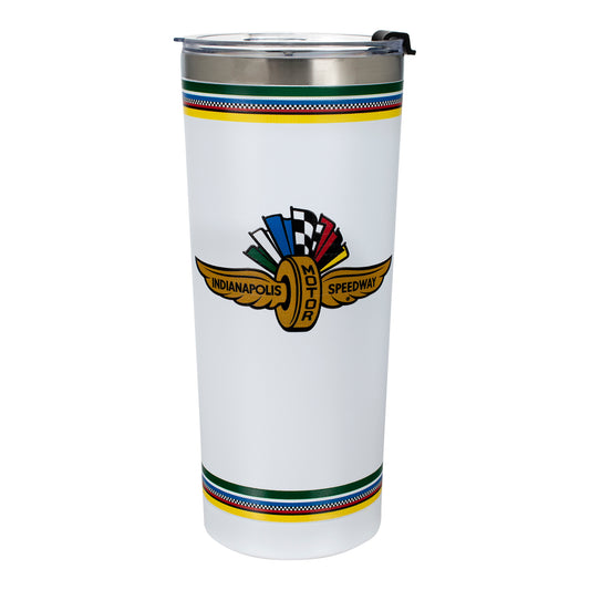 Wing Wheel Flag 7 Stripes Insulated Tumbler 24oz in white, front view