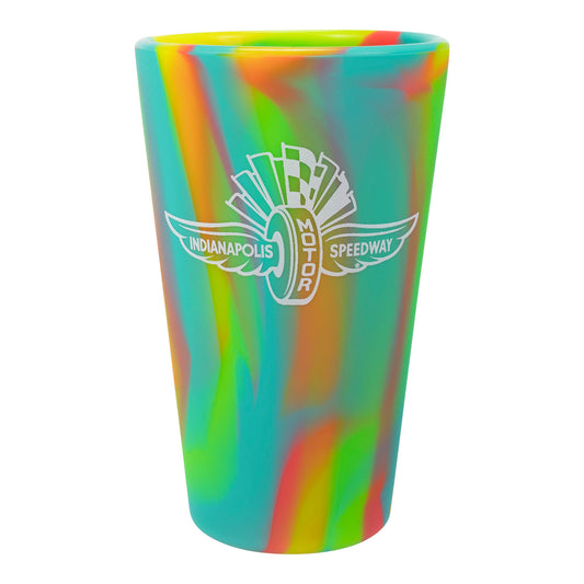 Wing Wheel Flag Silipint Pint Glass 16oz in multicolor, front view