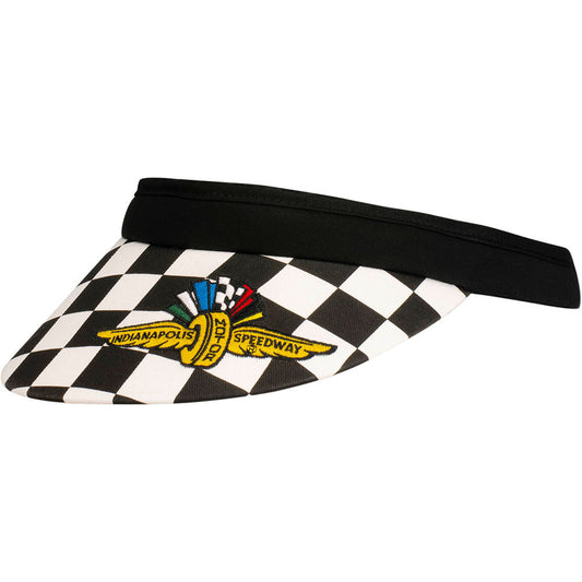 Wing Wheel Flag Checkered Visor - Angled Right View