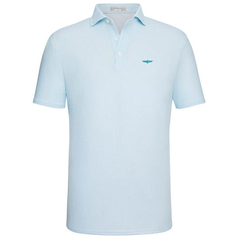 Wing and Wheel Holderness & Bourne Brick Polo in White & Blue - Front View