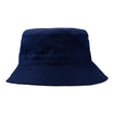 Wing and Wheel Cotton Bucket Hat in navy, back view