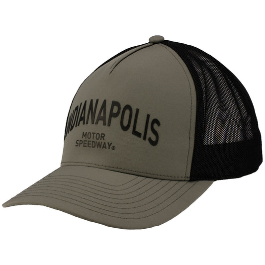 Indianapolis Motor Speedway Rubber Mesh Hat in Grey & Black - Left Side View