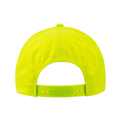 Indianapolis Motor Speedway Pagoda Performance Flat Bill Hat in Bright Yellow - Back View