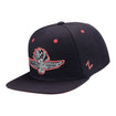 Wing Wheel Flag Poppin 3D Hat in charcoal and pink, front view
