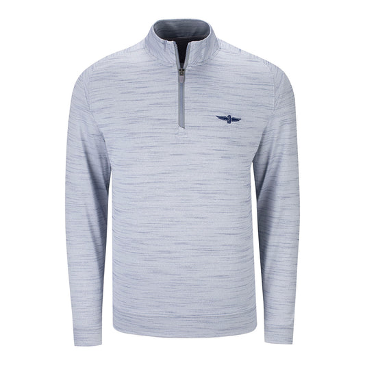 Wing and Wheel Johnnie-O Apex 1/4 Zip Pullover in grey, front view