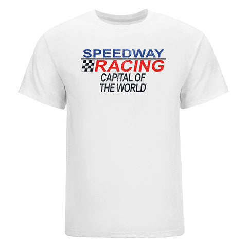 Speedway Water Tower T-Shirt in White - Front View