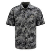 Wing Wheel Flag Tommy Bahama Camp Shirt in Black - Front View