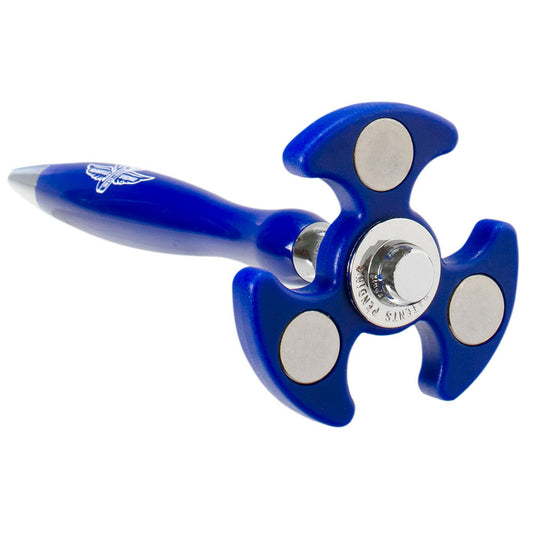 Wing Wheel Flag Fidget Pen Blue - Top View