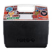 Indianapolis Motor Speedway Collage Igloo Elite Playmate Cooler in black and multicolor top, back view