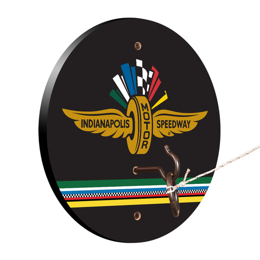 Wing Wheel Flag Hook and Ring Game in black, front view