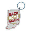 Back Home Again State Outline Keychain in Maroon- Front View