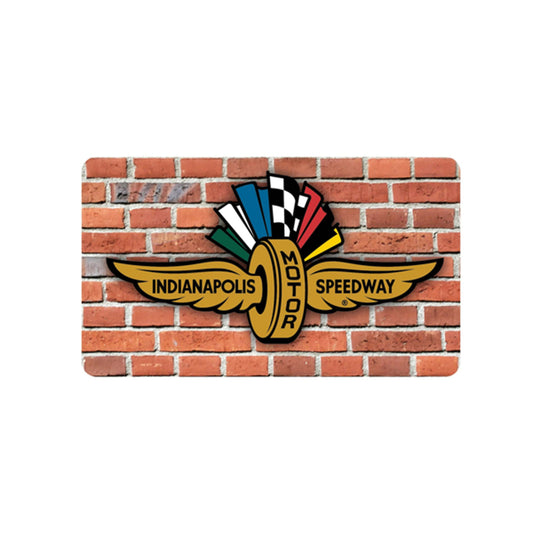 Wing Wheel Flag Raised Brick Magnet in multicolor, front view