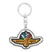 Wing Wheel Flag PVC Spinner Keychain in multicolor, front view