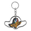 Wing Wheel Flag PVC Spinner Keychain in multicolor, spinning view