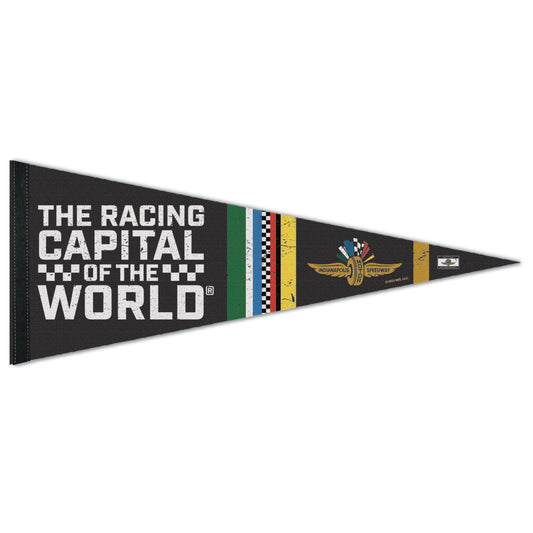 Wing Wheel Flag 1909 Stripe Build Pennant in Black - Front View