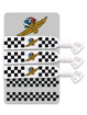 Wing Wheel Flag Checkered Hair Ties 3PK in black and white
