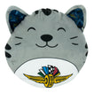 Wing Wheel Flag Squisherz Unicorn/Cat, one side with grey and white cat