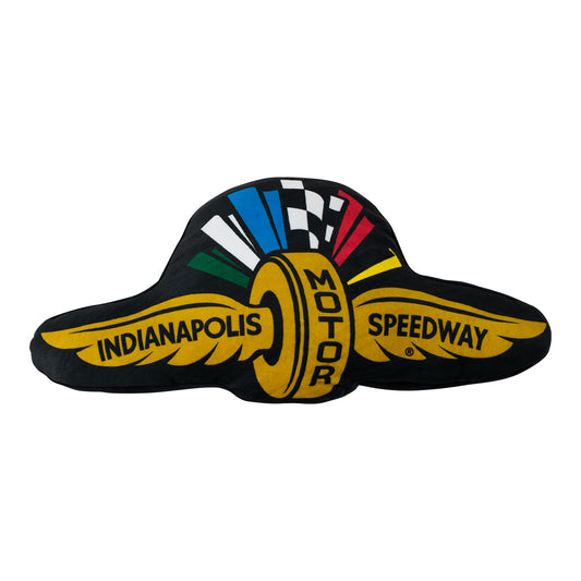 Wing Wheel Flag Squisherz Pillow in multicolor, front view