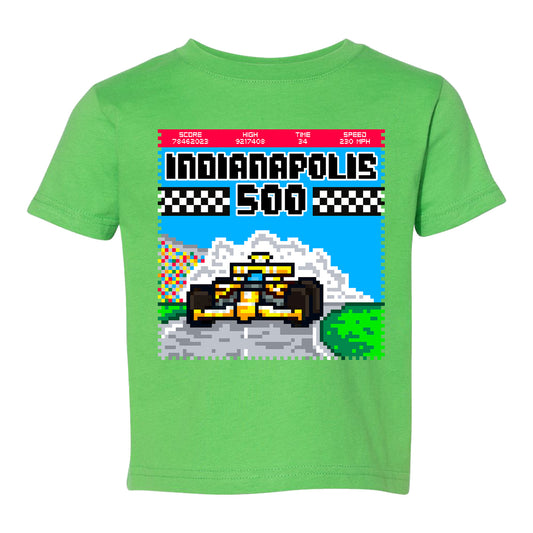 Indianapolis 500 Toddler Video Game T-Shirt in Green - Front View