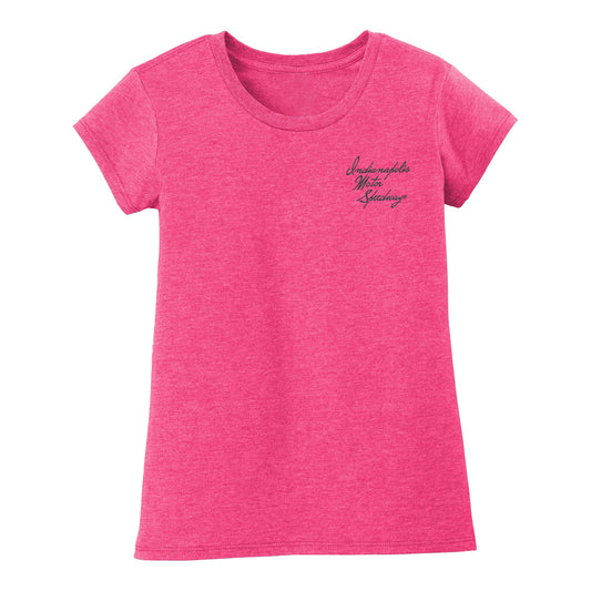 Girls IMS Script T-Shirt in Pink- Front View